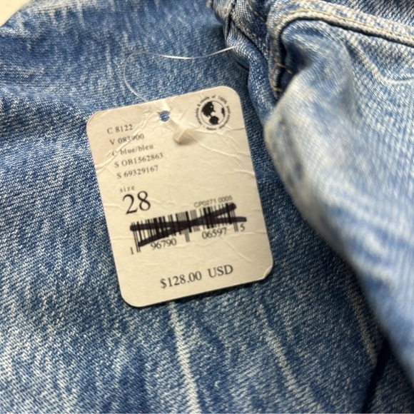 NWT Free People Marx Slouchy Cargo Jeans Pants Utility Wide Leg in Blue 28 - Picture 4 of 14